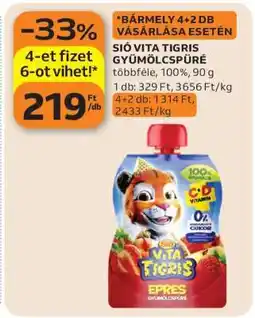 Auchan SIÓ Vita Tigris Gyümölcspüré ajánlat