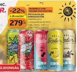 Auchan Pécsi Radler Dobozos Sör ajánlat