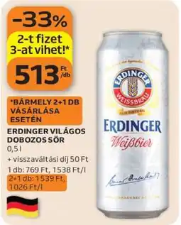 Auchan ERDINGER VILÁGOS DOBOZOS SÖR ajánlat