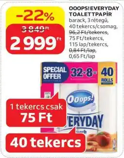 Auchan Ooops! Everyday Toalettpapír ajánlat