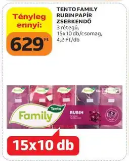 Auchan TENTO FAMILY RUBIN PAPÍR ZSEBKENDŐ ajánlat