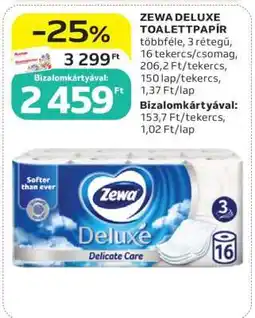 Auchan Zewa Deluxe toalettpapír ajánlat