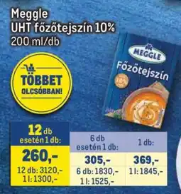Metro Meggle UHT főzőtejszín 10% ajánlat
