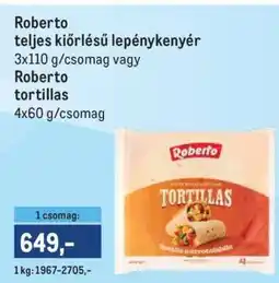 Metro Roberto tortillas ajánlat