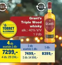 Metro GRANT’S TRIPLE WOOD WHISKY ajánlat