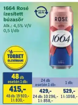 Metro 1664 Rosé ízesített búzasör ajánlat