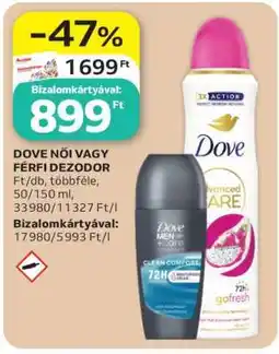 Auchan DOVE NŐI VAGY FÉRFI DEZODOR ajánlat