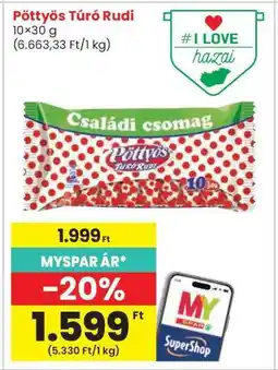 Interspar PÖTTYÖS Túró Rudi ajánlat