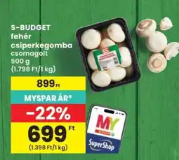 Interspar S-BUDGET fehér csiperkegomba csomagolt ajánlat