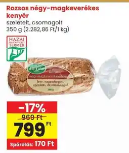 Interspar Rozsos négy-magkeverékes kenyér ajánlat