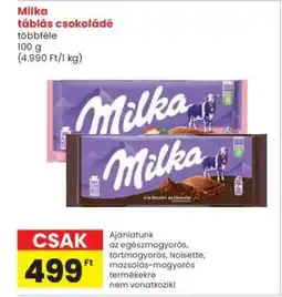 Interspar MILKA Táblás csokoládé ajánlat