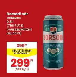 Interspar Borsodi sör dobozos ajánlat
