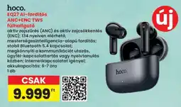 Interspar hoco. EQ27 AI-fordítós ANC+ENC TWS fülhallgató ajánlat