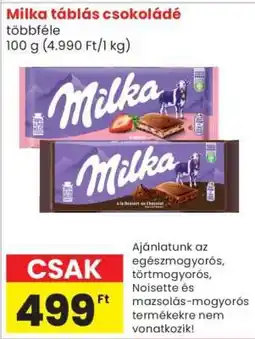 Spar MILKA Táblás csokoládé ajánlat
