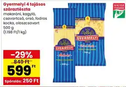 Spar Gyermelyi 4 tojásos száraztészta ajánlat