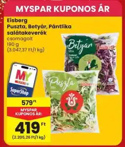 Spar Eisberg Puszta, Betyár, Pántilka salátakeverék ajánlat