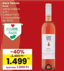 Spar Gere Tamás Rosé ajánlat