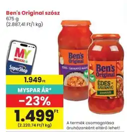 Spar BEN'S ORIGINAL Szósz ajánlat