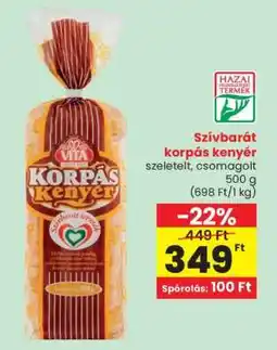 Spar Szívbarát korpás kenyér ajánlat