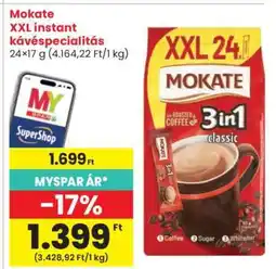 Spar Mokate XXL instant kávéspecialitás ajánlat