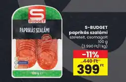 Spar S-BUDGET paprikás szalámi ajánlat
