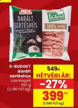 Spar S-BUDGET darált sertéshús ajánlat