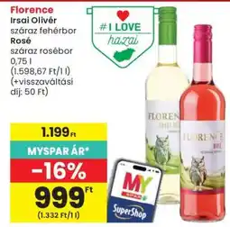 Spar Florence Irsai Olivér száraz fehérbor Rosé ajánlat