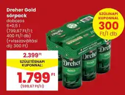 Spar Dreher Gold sörpack ajánlat