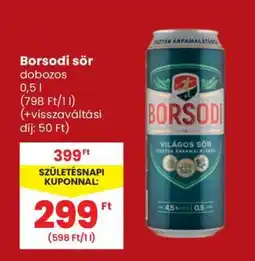 Spar Borsodi sör ajánlat