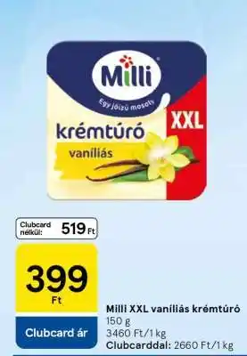 Milli XXL vaníliás krémtúró