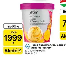 Tesco Tesco finest Mango & Passion Fruit poharas jégkrém ajánlat
