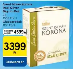 Tesco Szent István Korona Irsai Olivér Bag-in-Box ajánlat