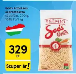 Tesco Soós 4 tojásos száraztészta ajánlat