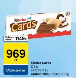 Tesco KINDER Cards ajánlat