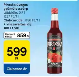 Tesco Piroska üveges gyümölcsszörp ajánlat