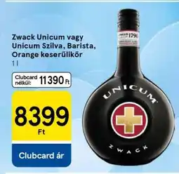 Tesco Zwack Unicum vagy Unicum Szilva, Barista, Orange keserűlikőr ajánlat