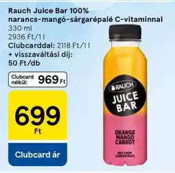 Tesco Rauch Juice Bar 100% narancs-mangó-sárgarépalé C-vitaminnal ajánlat