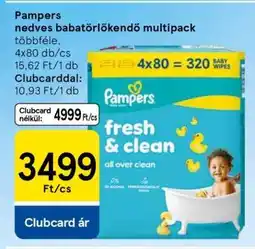 Tesco Pampers nedves babatörlőkendő multipack ajánlat