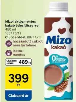 Tesco Mizo laktózmentes kakaó édesítőszerrel ajánlat
