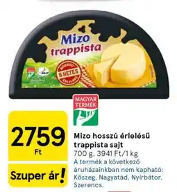 Tesco Mizo hosszú érlelésű Trappista sajt ajánlat
