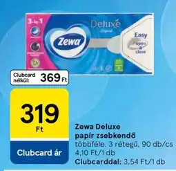 Tesco Zewa Deluxe papír zsebkendő ajánlat
