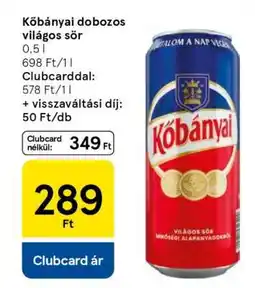 Tesco Kőbányai dobozos világos sör ajánlat