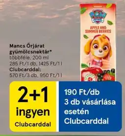 Tesco Mancs őrjárat gyümölcsnektár ajánlat