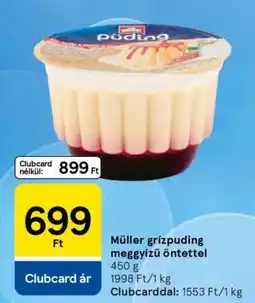 Tesco Müller grízpuding meggyzű öntettel ajánlat