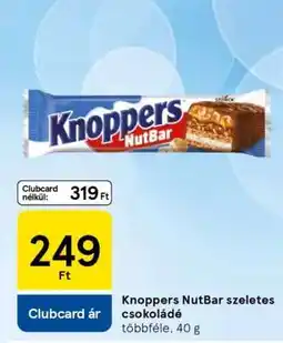 Tesco Knoppers NutBar szeletes csokoládé ajánlat