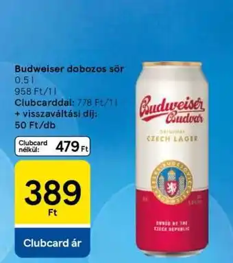Tesco Budweiser dobozos sör ajánlat