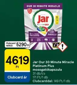 Tesco Jar Our 30 Minute Miracle Platinum Plus mosogatókapszula ajánlat
