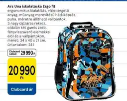 Tesco Ars Una iskolatáska Ergo fit ajánlat