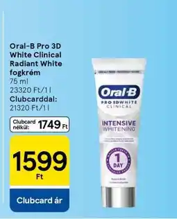 Tesco Oral-B Pro 3D White Clinical Radiant White fogkrém ajánlat