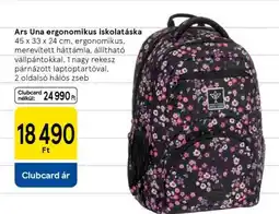 Tesco Ars Una ergonomikus iskolatáska ajánlat
